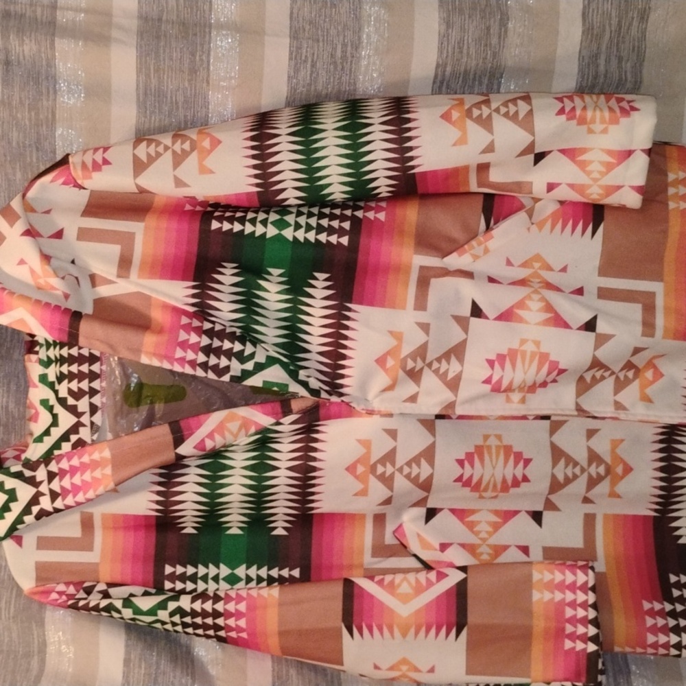 Geometric Patterned Hooded Coat - image 2